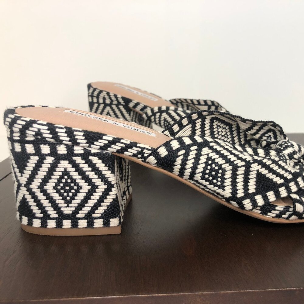 Chelsea & Violet Gia Knot Printed Mules Size 9 - Picture 2 of 6